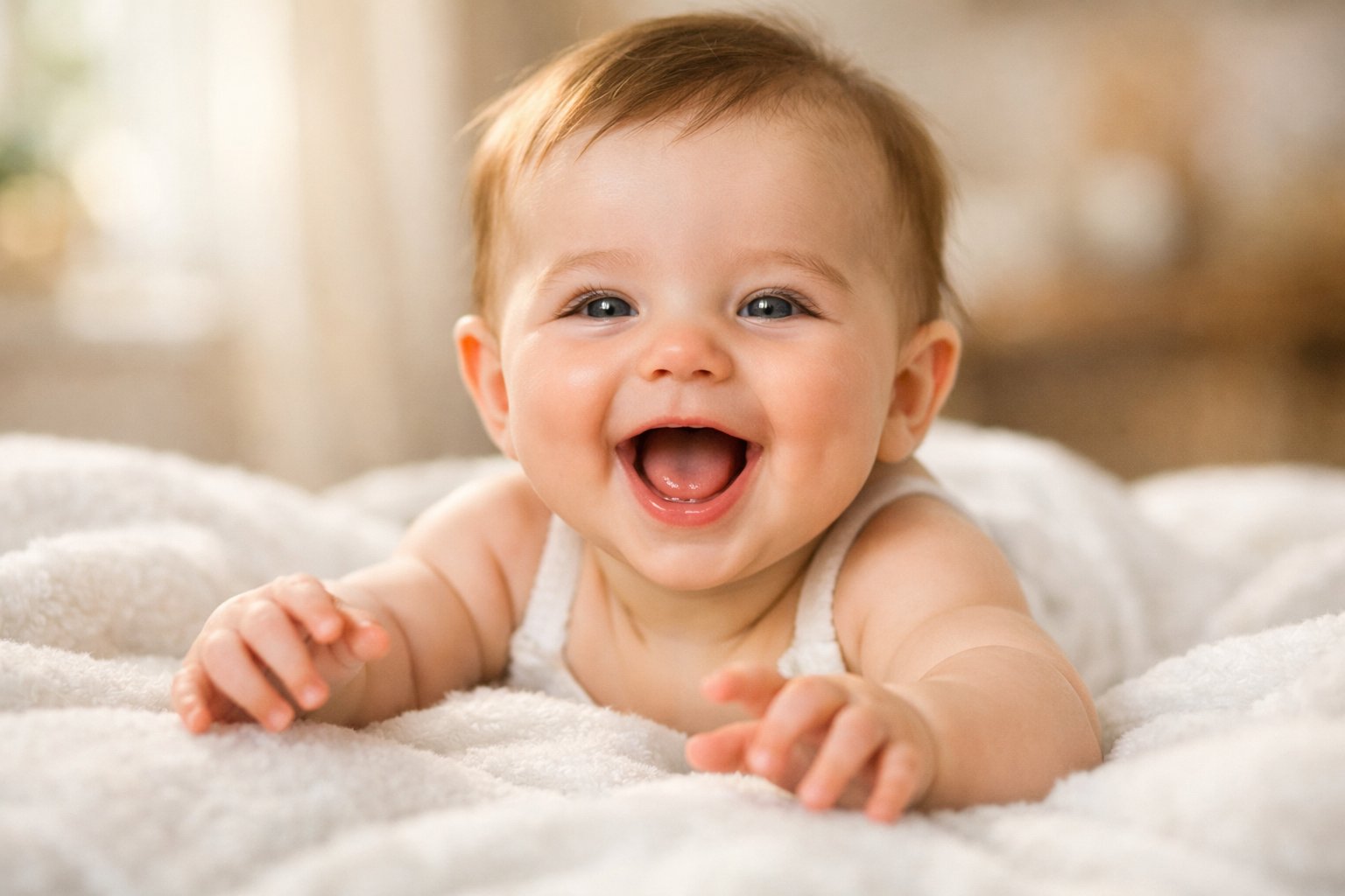 when do infants giggle​