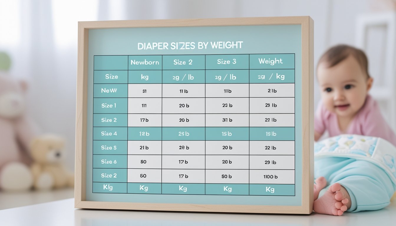 diaper sizes by weight