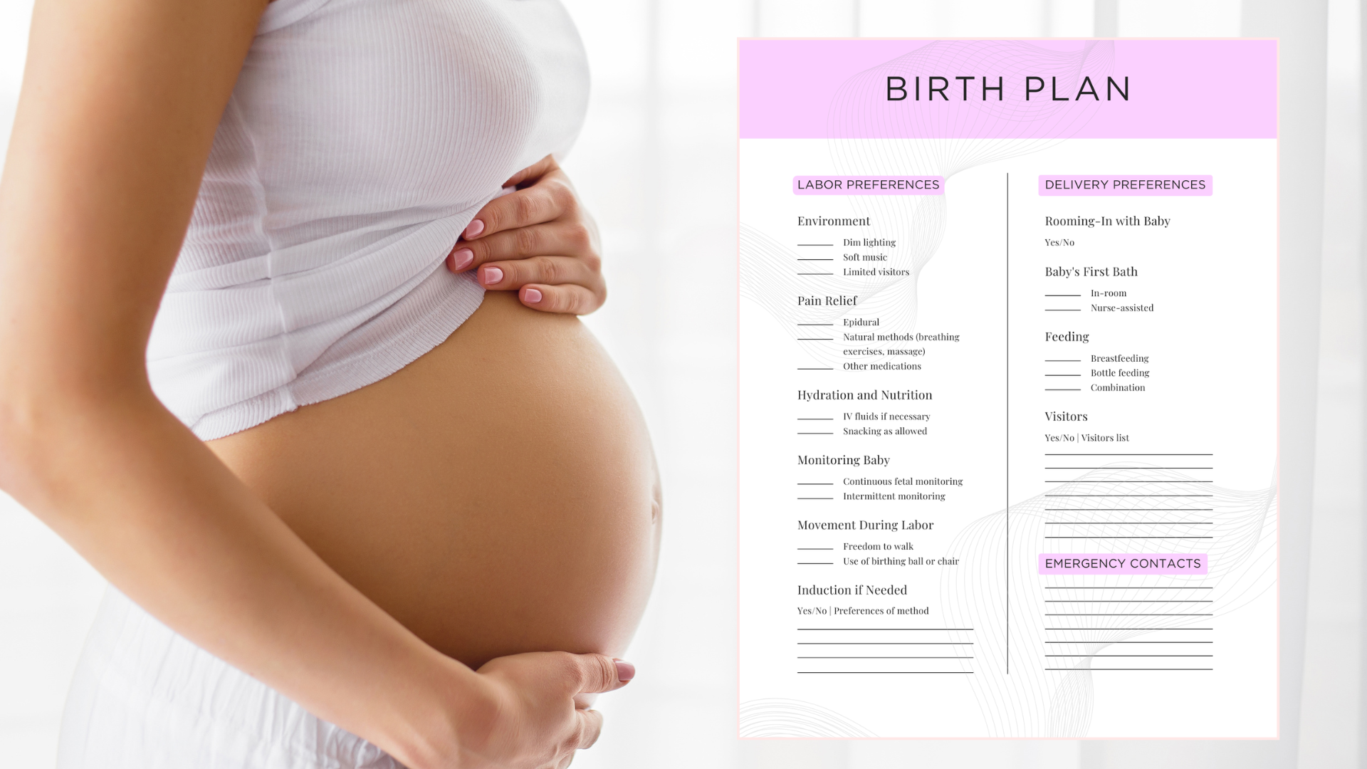 Generic Baby Planogram Easy Birth Plan Template for Expecting Parents