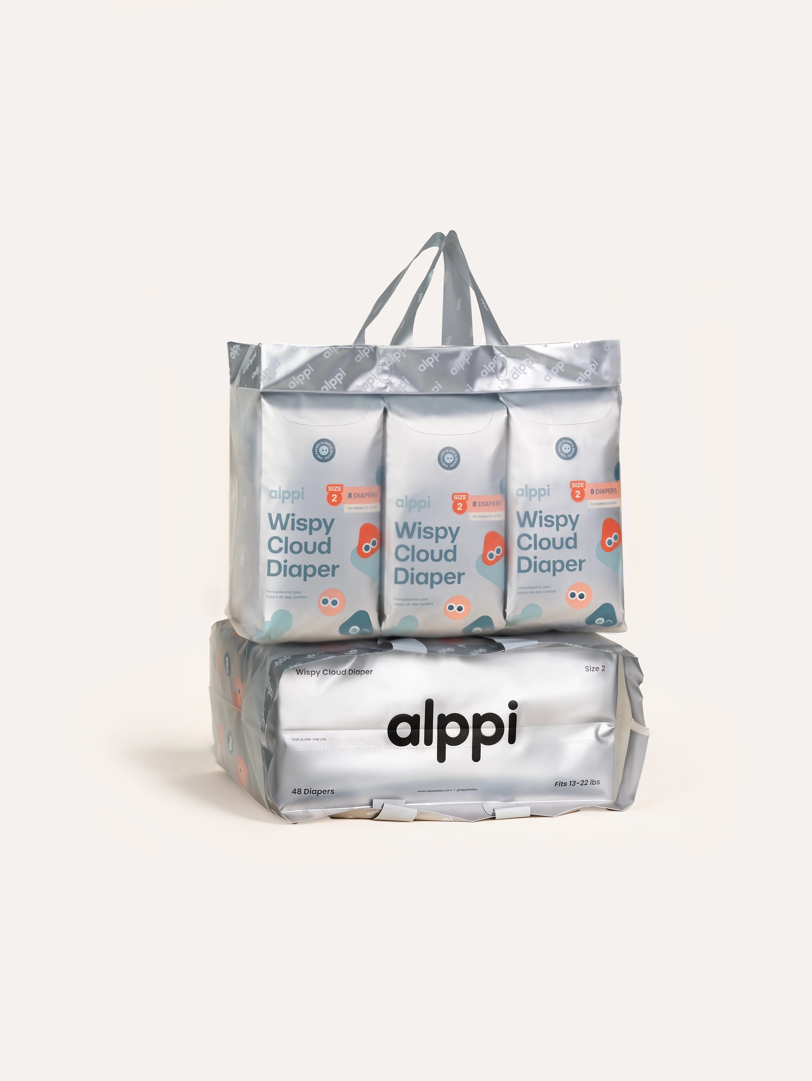 Alppi Wispy Cloud Diaper Bundles, two mix-and-match diaper packs in one order