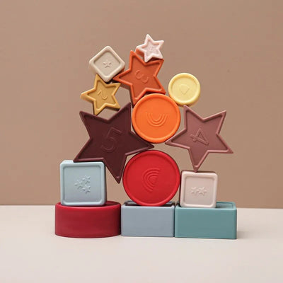 Montessori Natural Learning Stack silicone toy for toddlers