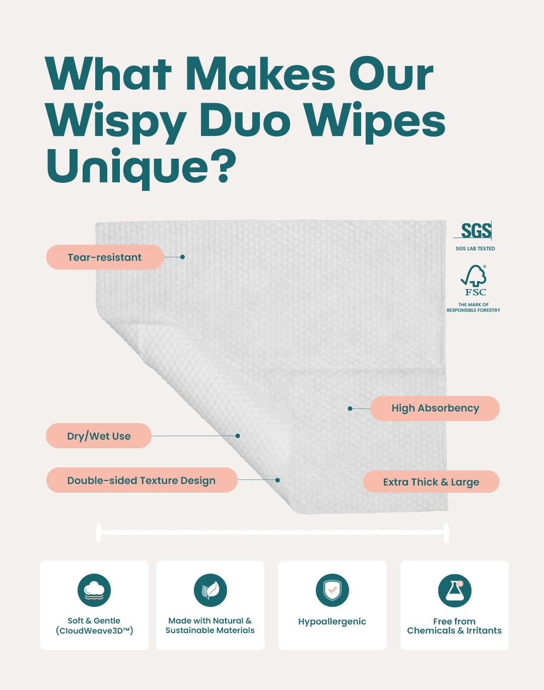 Wispy Duo Wipes (Dry)