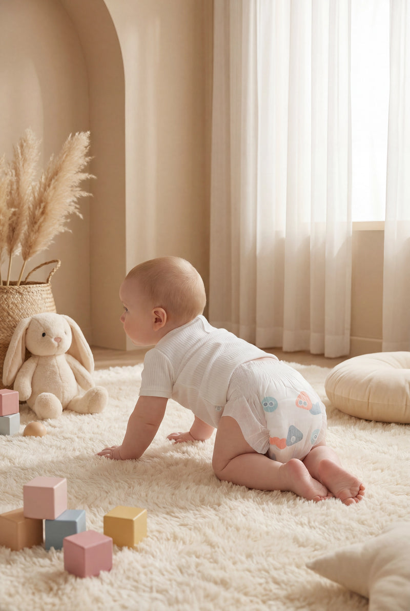 Baby sleeping dry through the night in an Alppi diaper